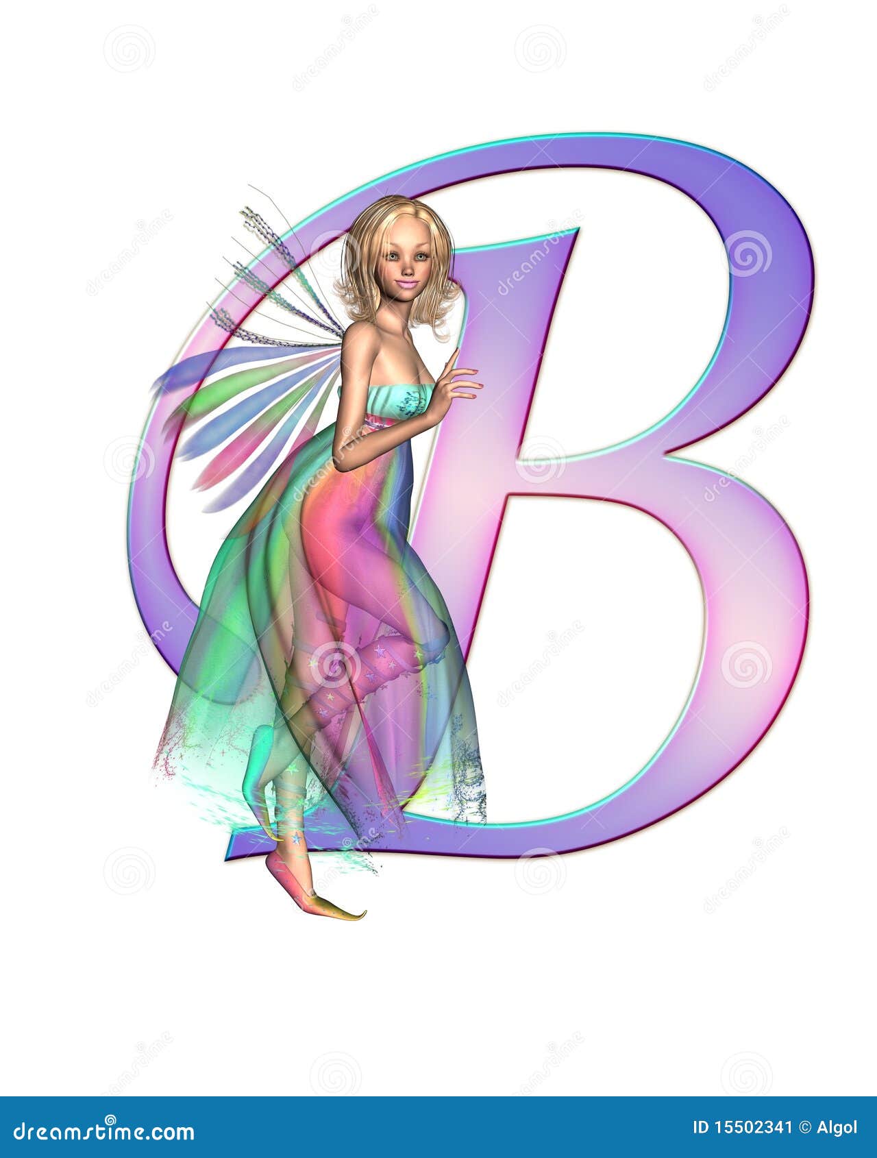 Fairy Alphabet - letter B stock illustration. Illustration of ...