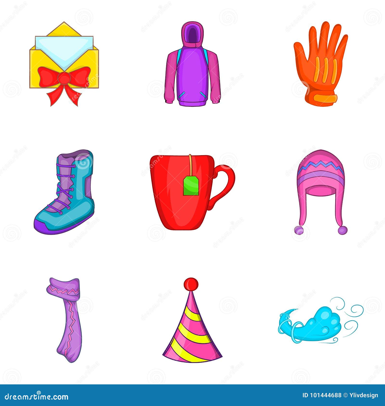 Download Fairy Christmas Icons Set, Cartoon Style Stock Vector ...