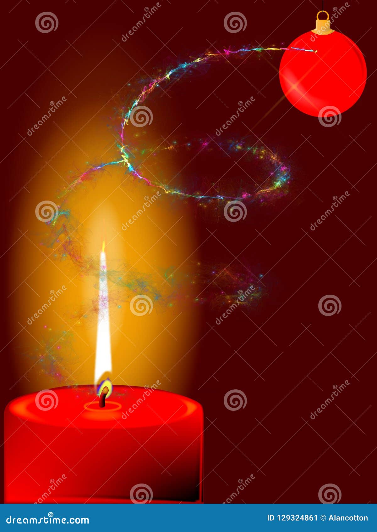 Fairy Dust Christmas Candle Stock Illustration Illustration of