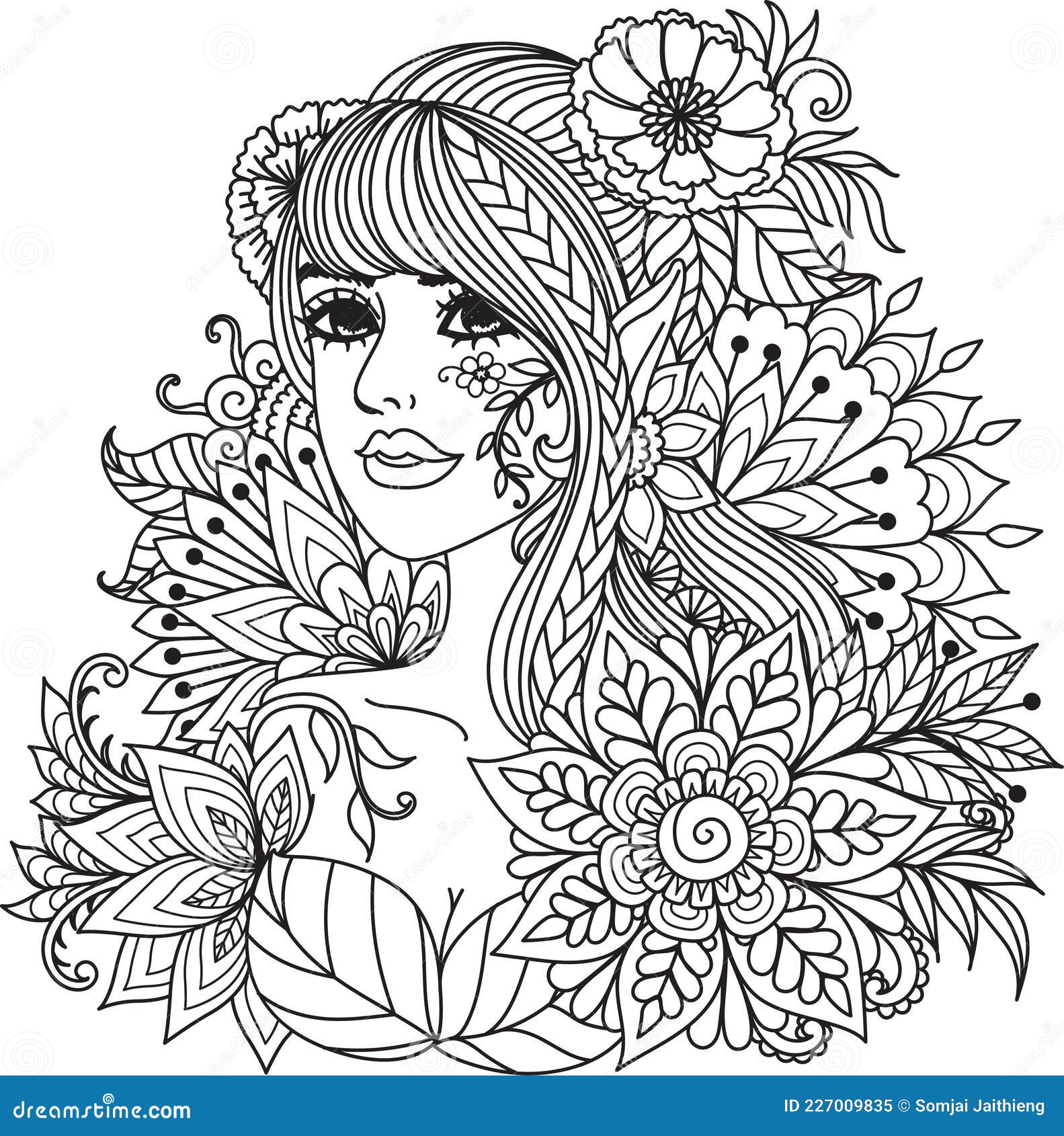 https://thumbs.dreamstime.com/z/fairy-girl-mandala-flowers-coloring-book-print-product-laser-engraving-vector-illustration-227009835.jpg