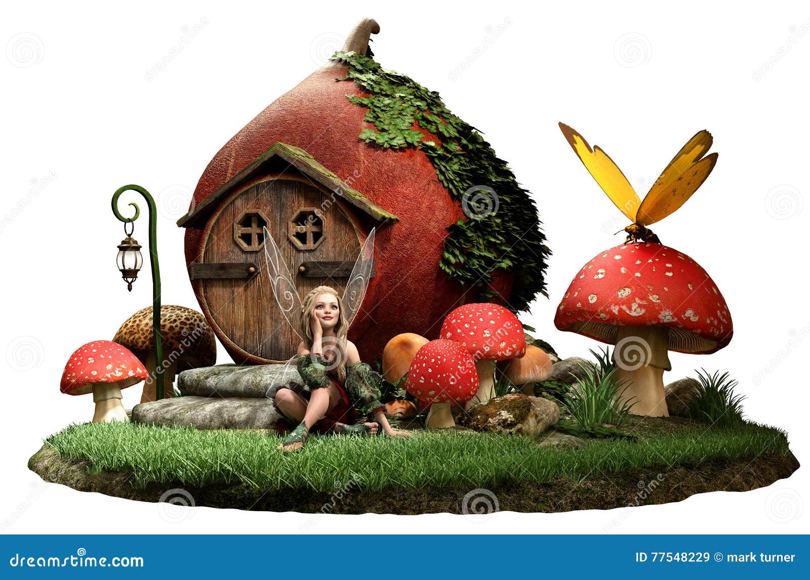 Fairy house scene stock illustration. Illustration of magical - 77548229, image size:1600x1147
