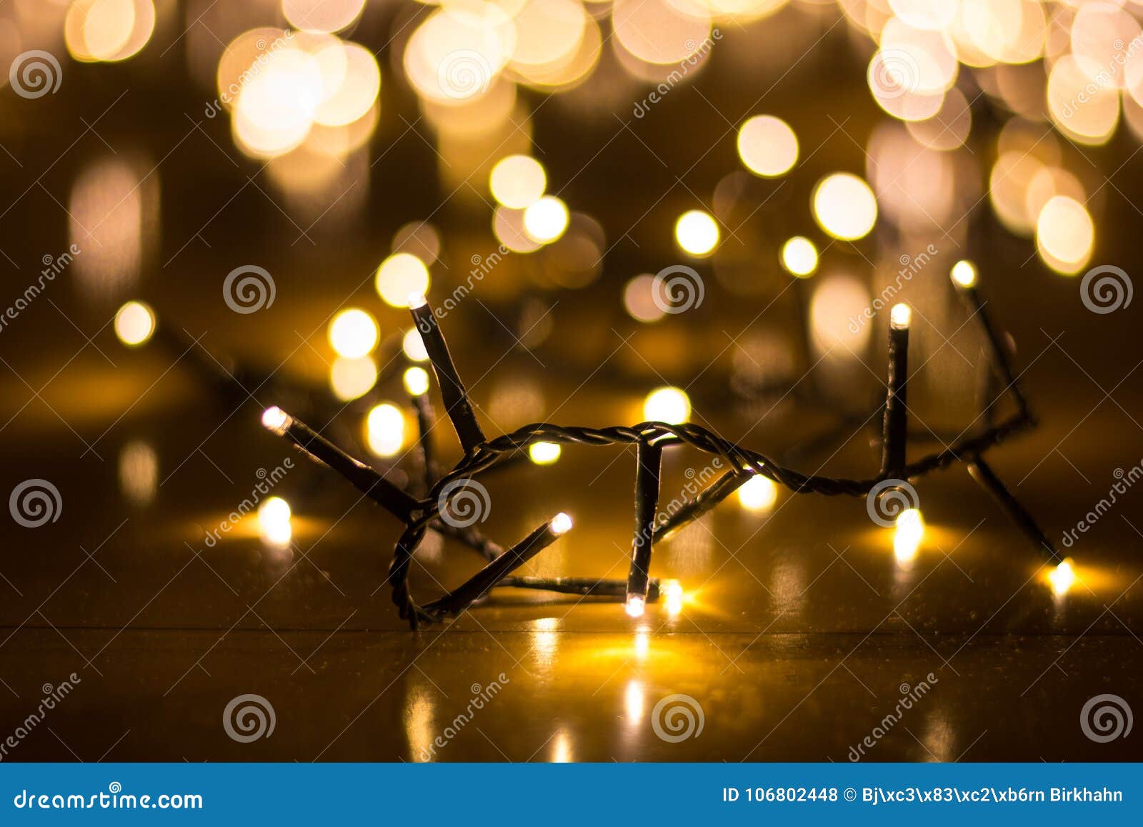 Fairy Lights for the Christmas Tree with Blurry Background Stock Photo ...