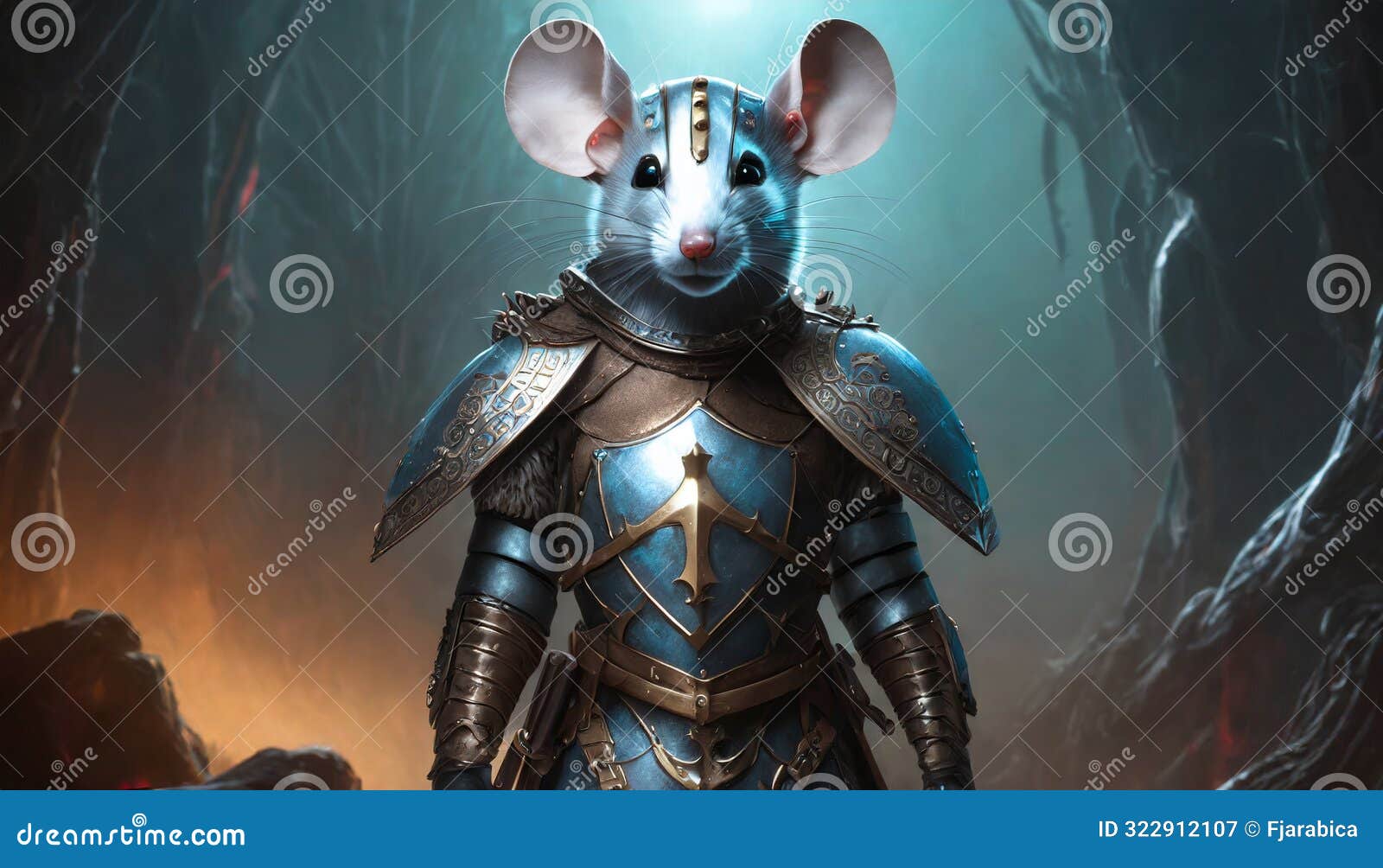 fairy mouse in armor like a knight