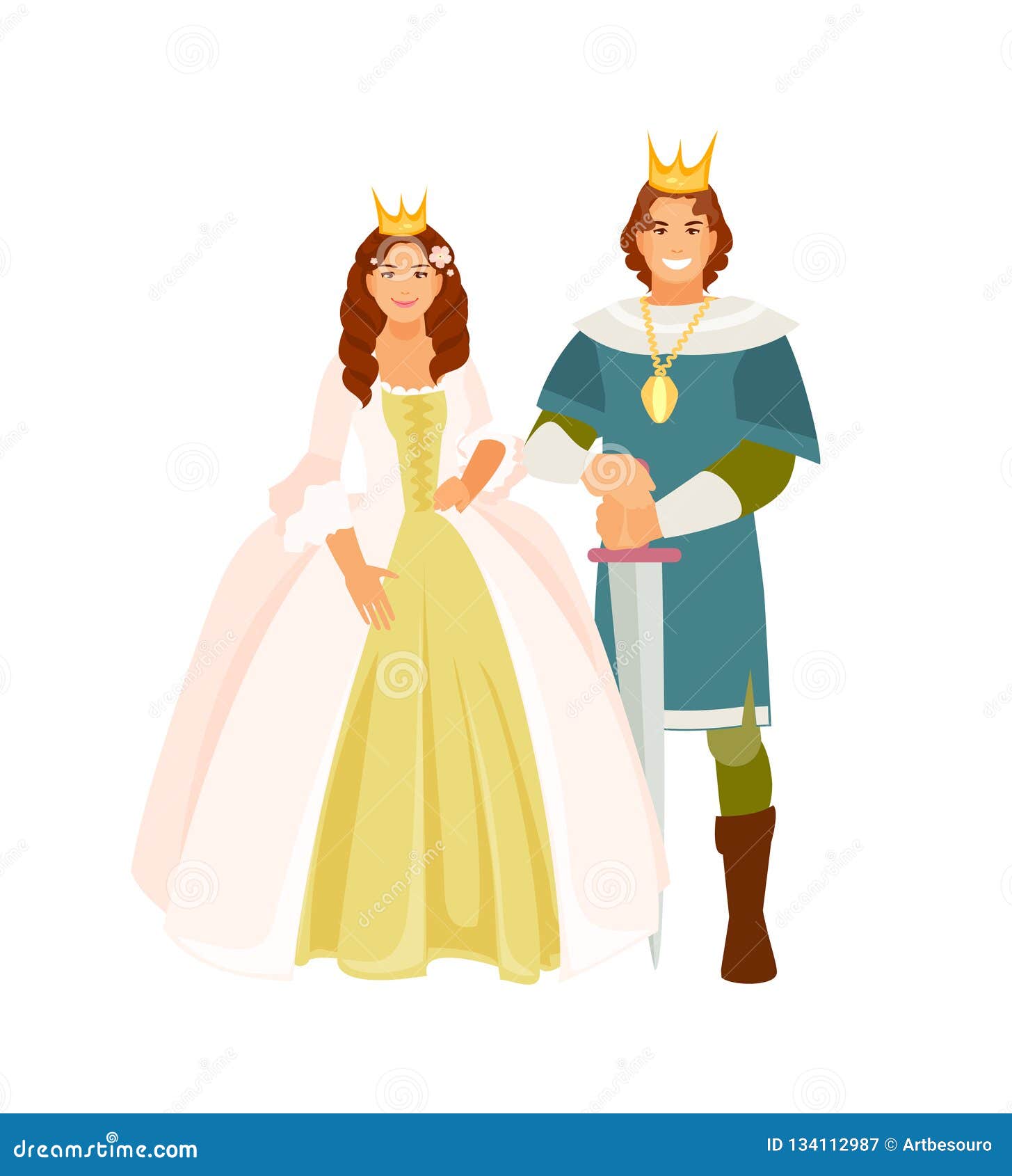 Prince and Princess vector stock vector. Illustration of fantasy ...