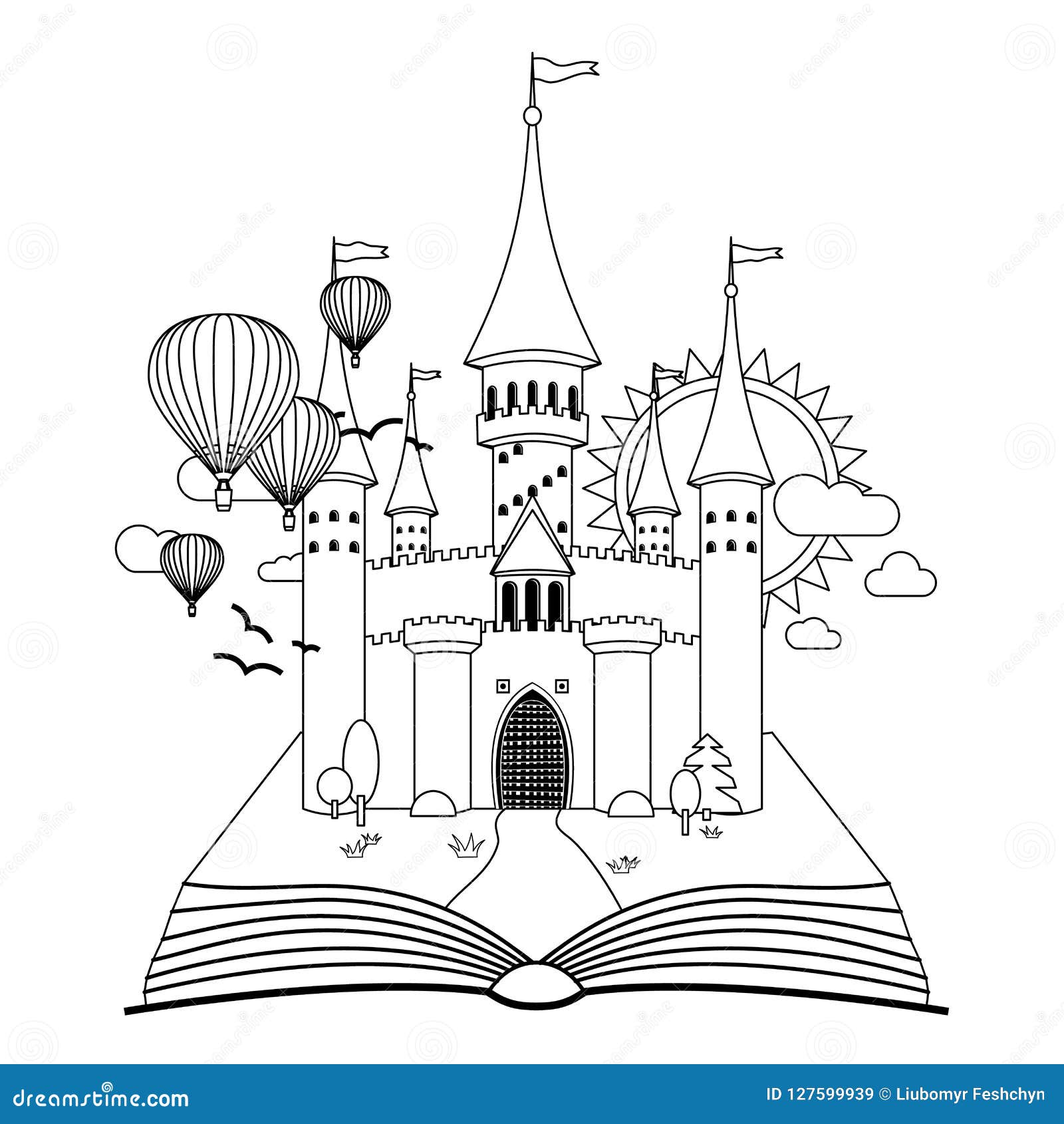 Color book palace fairy tale Stock Vector by ©Matreshka 10774474