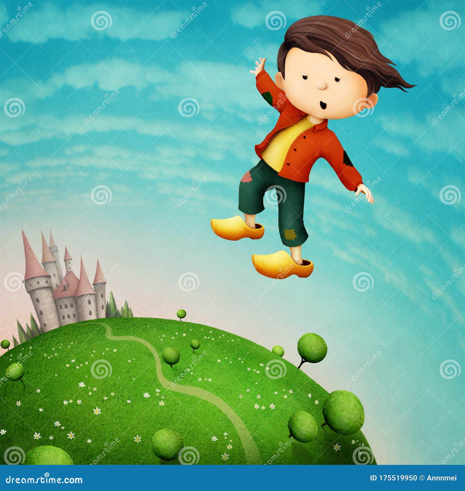 Fairy tale Magic shoes. stock illustration. Illustration of flight