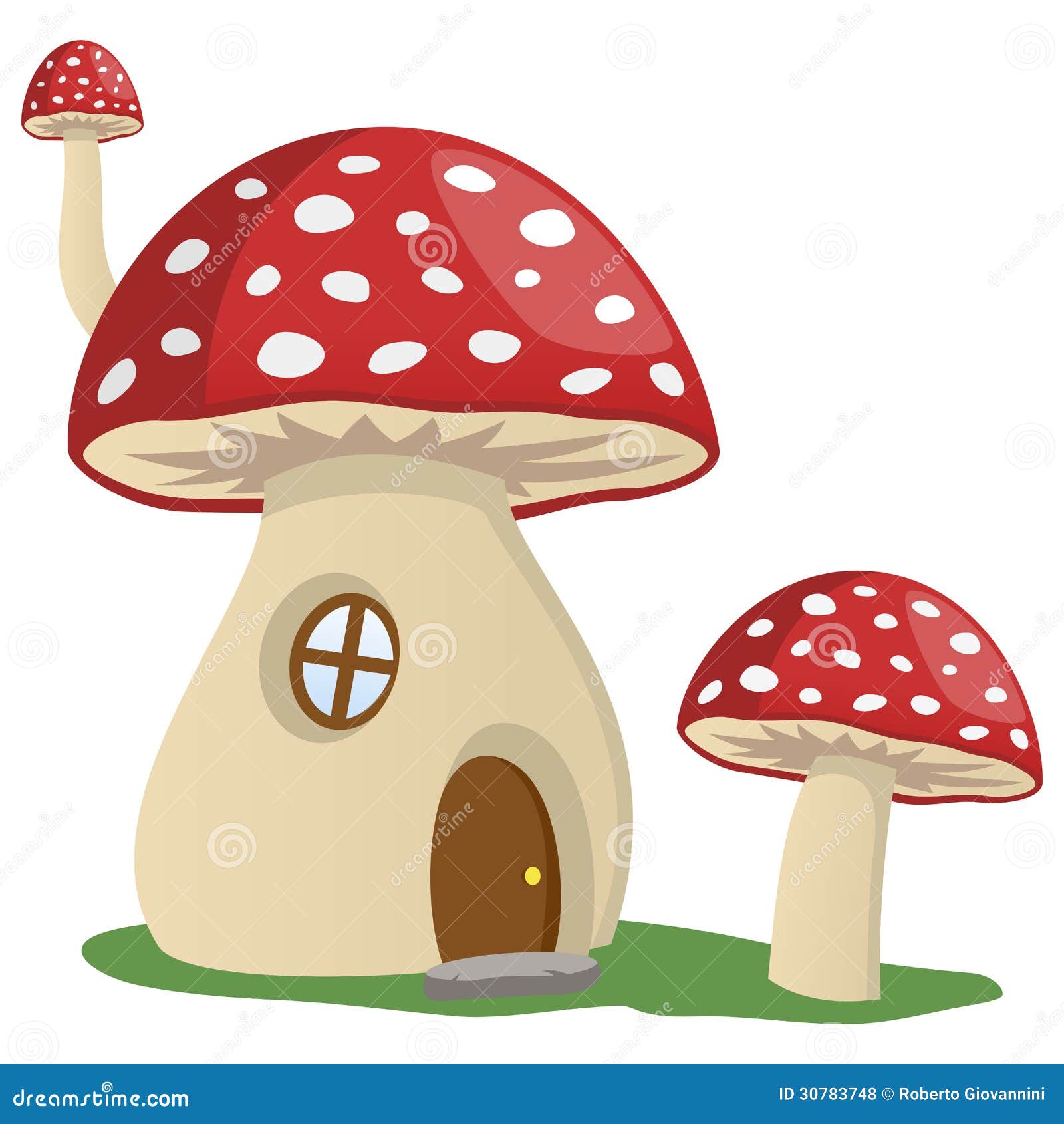 Mushroom House Cartoon Background Vector Illustration | CartoonDealer