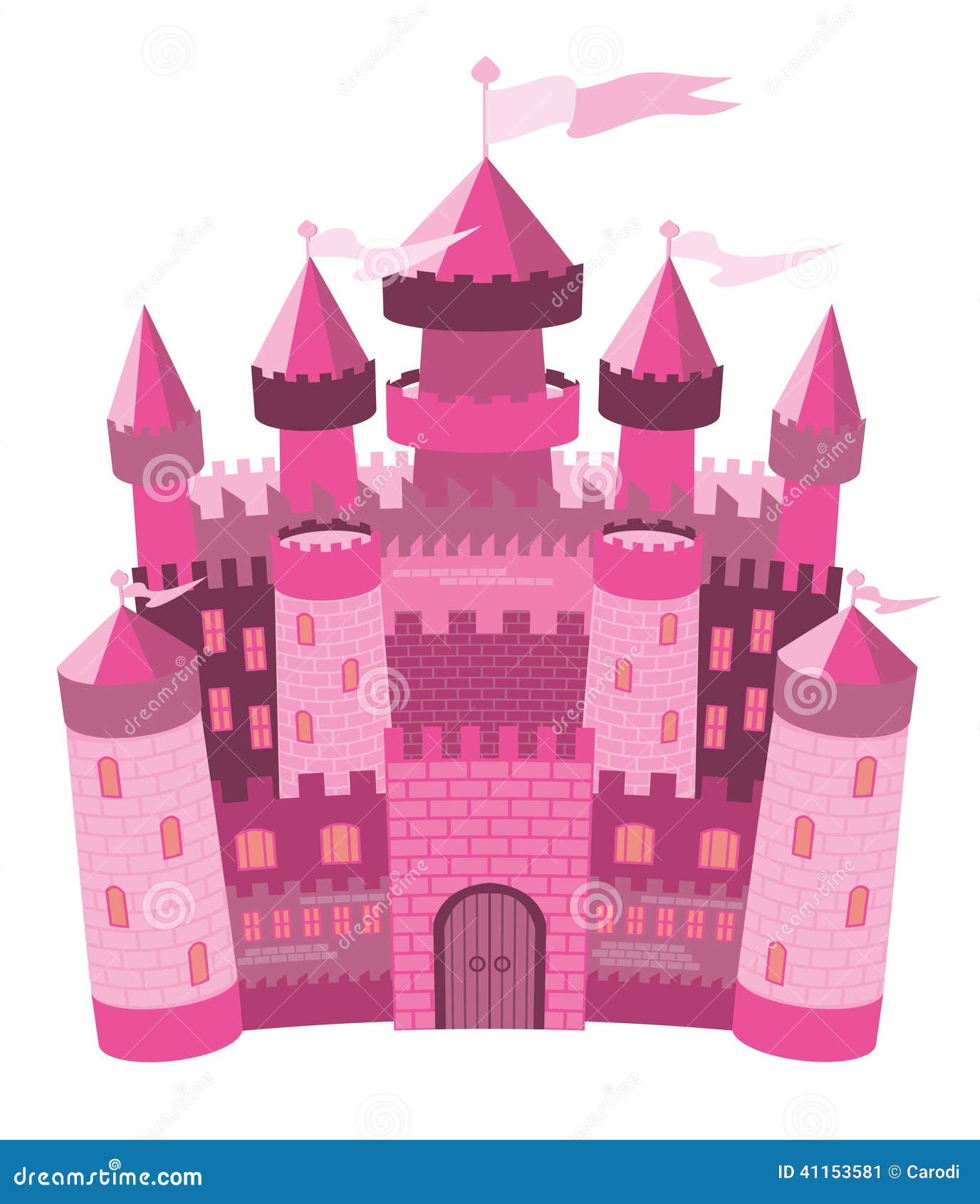 Download Fairy Tale Pink Magic Castle Stock Vector - Image: 41153581