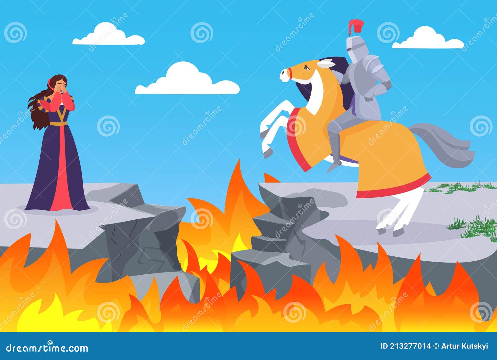 Fairy Tale of Rescuing Princess, Horseman Knight Riding Horse To Rescue Crying Princess Stock Vector - Illustration of girl, story: 213277014 Fairy Tale of Rescuing Princess, Horseman Knight Riding Horse To Rescue Crying Princess Stock Vector - Illustration of girl, story: 213277014