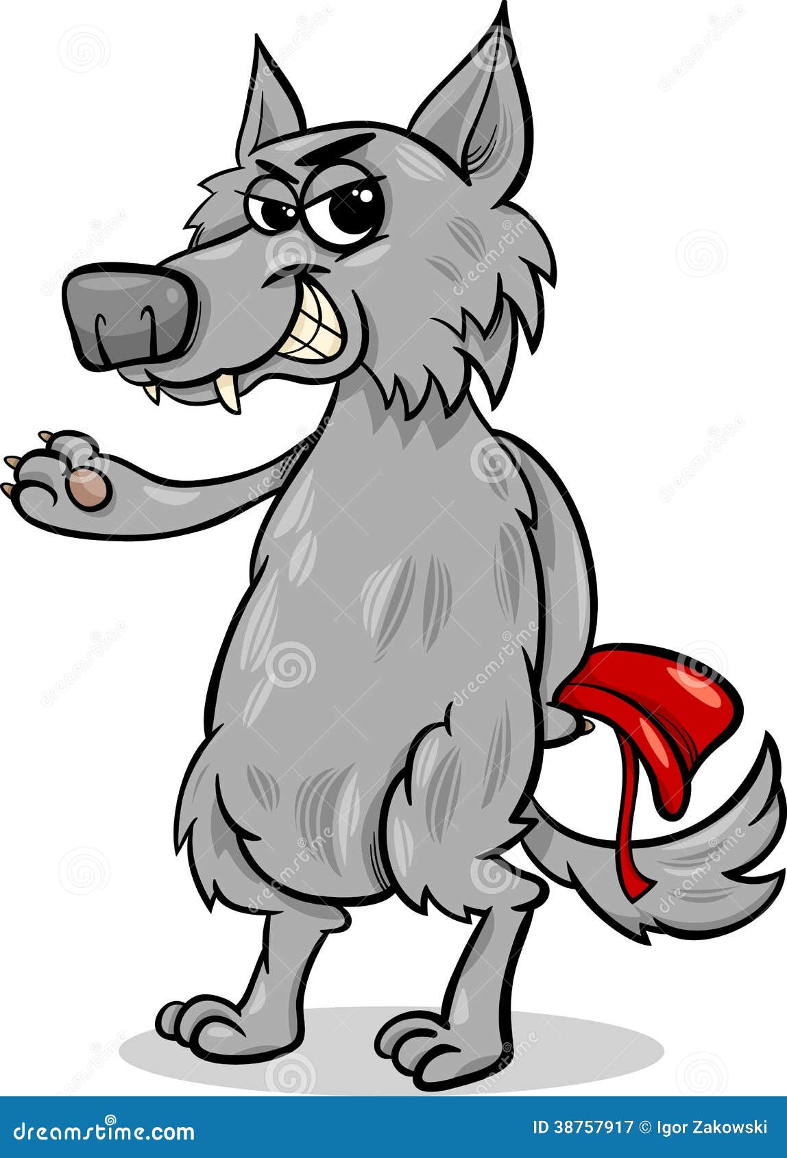 Fairy Tale Wolf Cartoon Illustration Stock Vector - Illustration of wild,  animal: 38757917