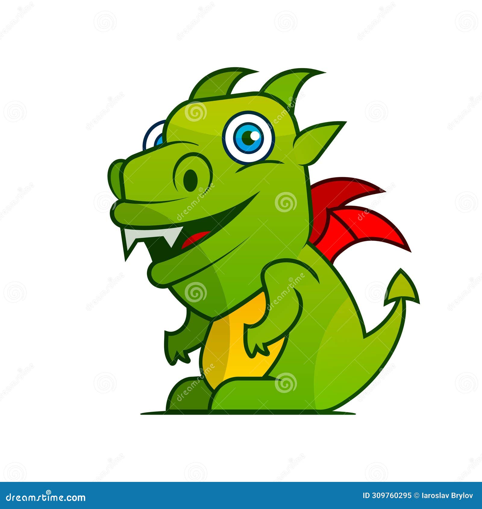 Fairytale Dragon Flat Isolated Childish Style Simple Vector Drawing in  Bright Colors on Stock Vector - Illustration of traditional, wings:  309760295