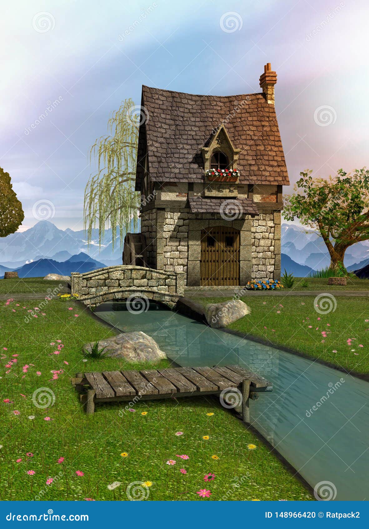 fairytale water mill with its natural surroundings