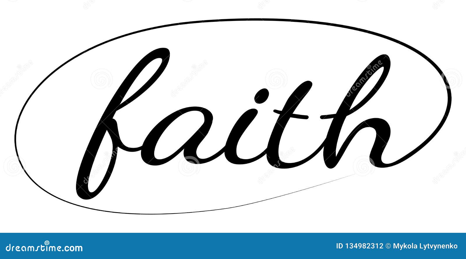 faith hand drawn  calligraphic text. christianity catholicism quote for . tattoo sign logo 