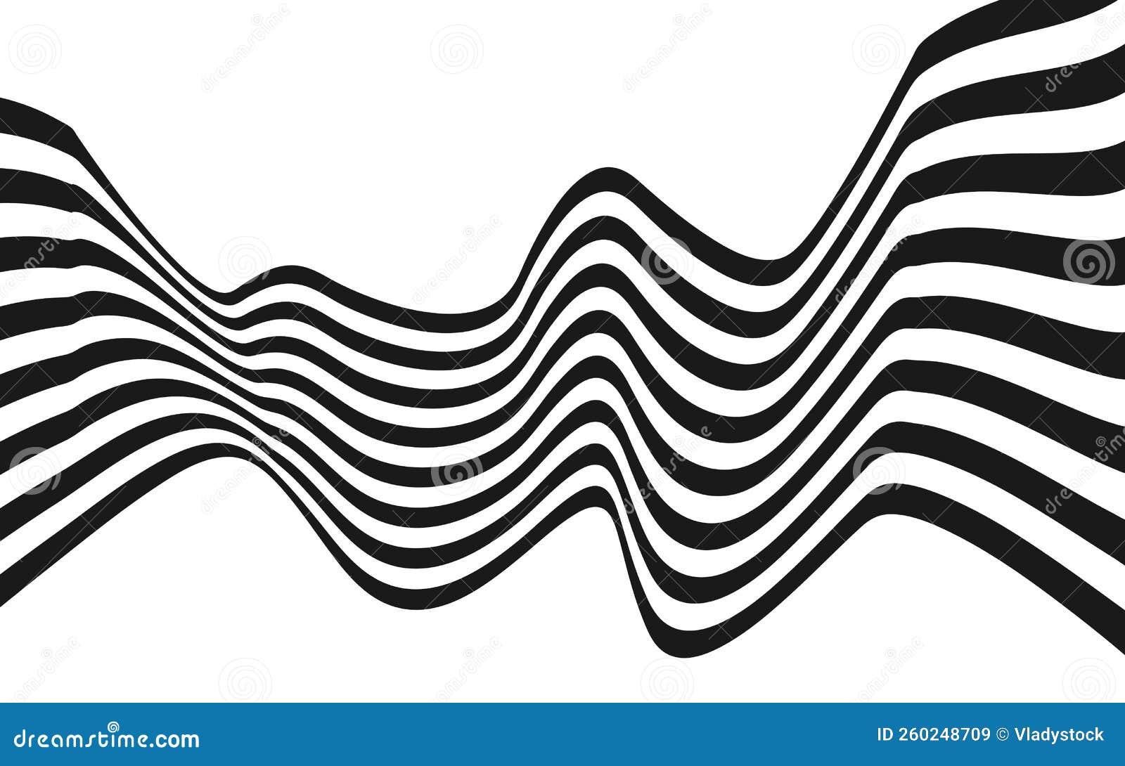 Faixa Curva Abstrata Em Preto E Branco. Onda Ilustração do Vetor