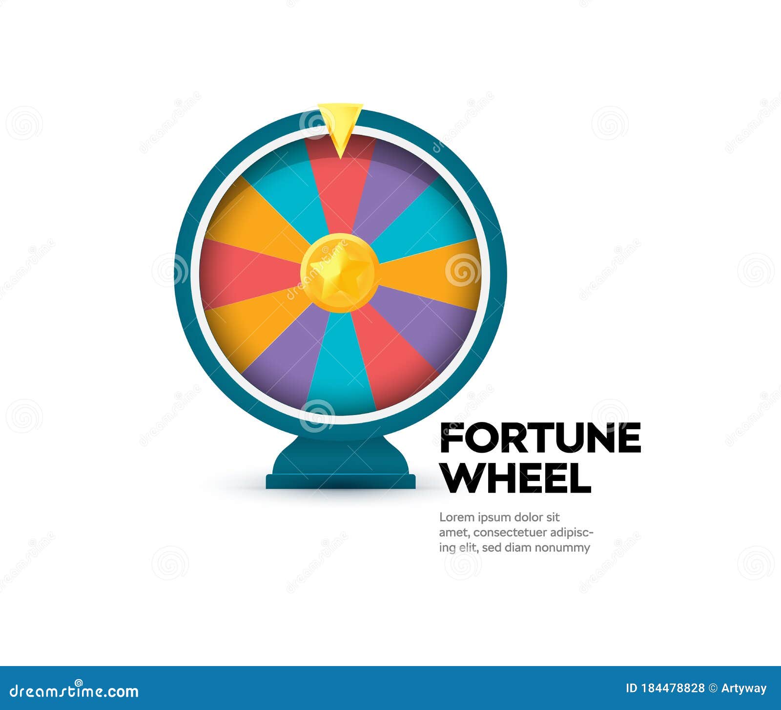 Roda de sorte ou fortuna colorida roda de jogo online casino banner para  internet casino grande vitória conceito vetor ilustração