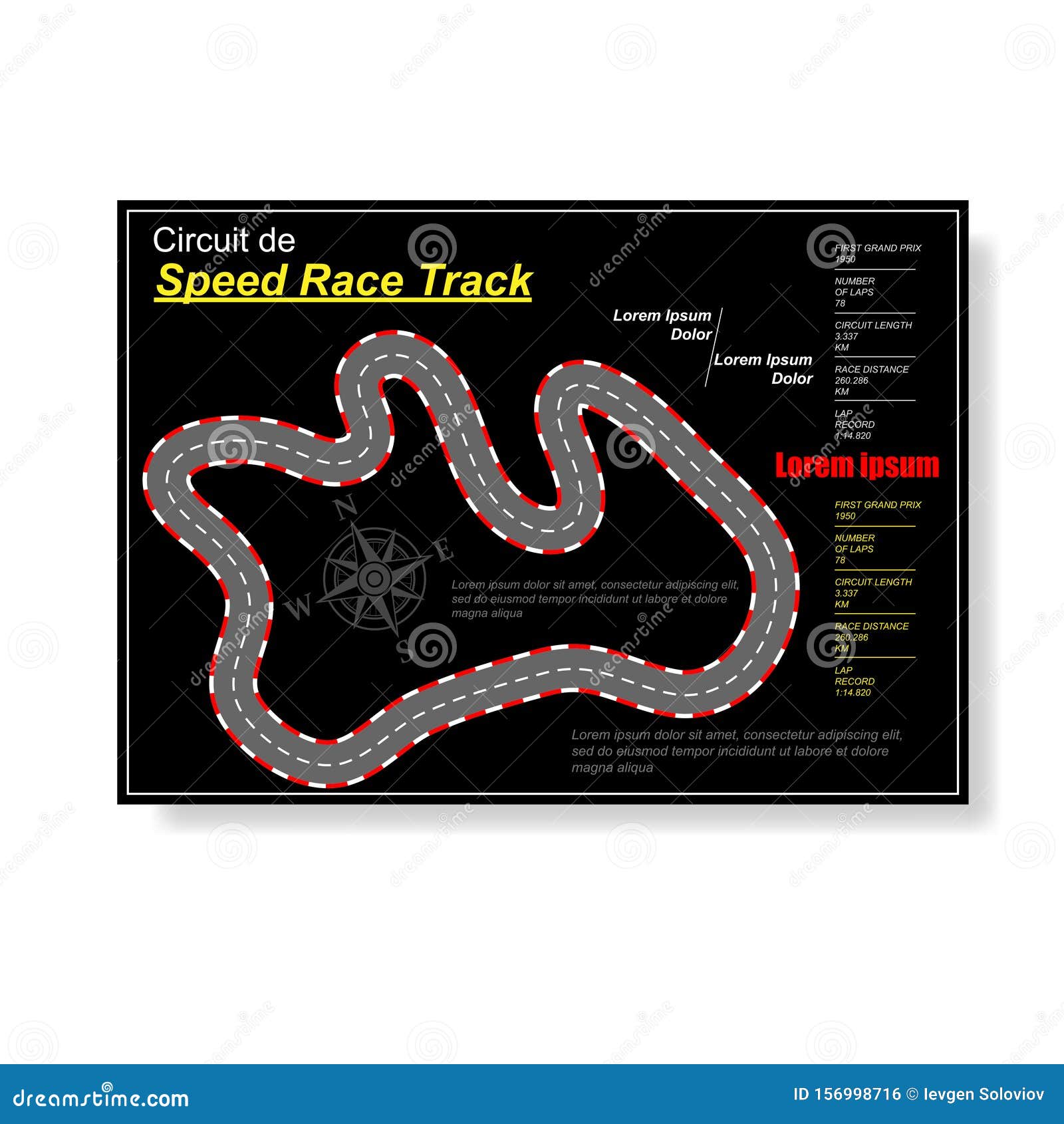 Mapa de pista de carro de corrida de velocidade para jogo
