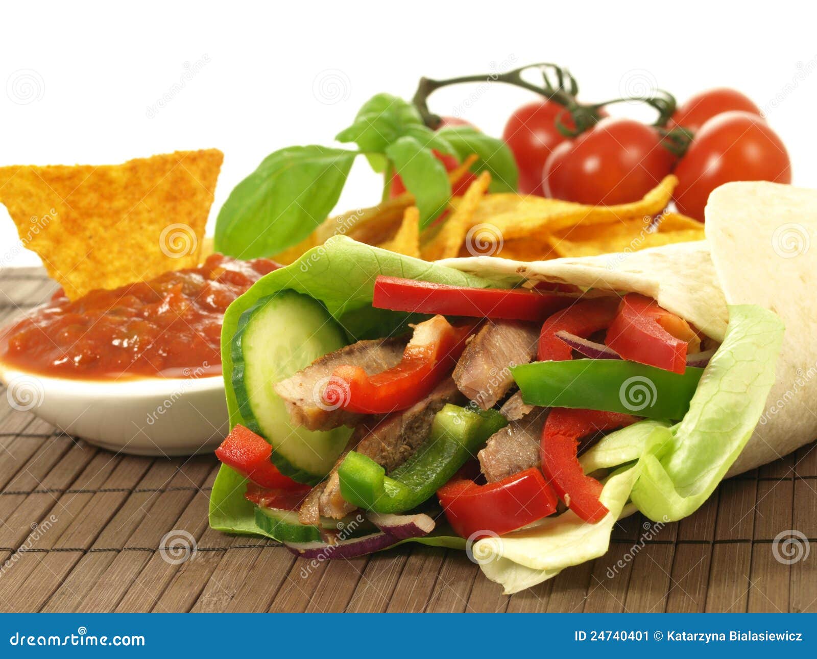 Fajitas stock image. Image of lettuce, taco, tomatoes 24740401