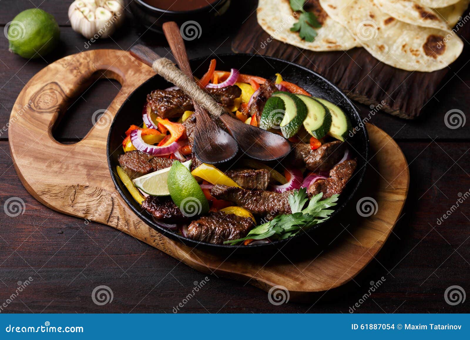 Fajitas De La Carne De Vaca Foto de archivo Imagen de aguacate