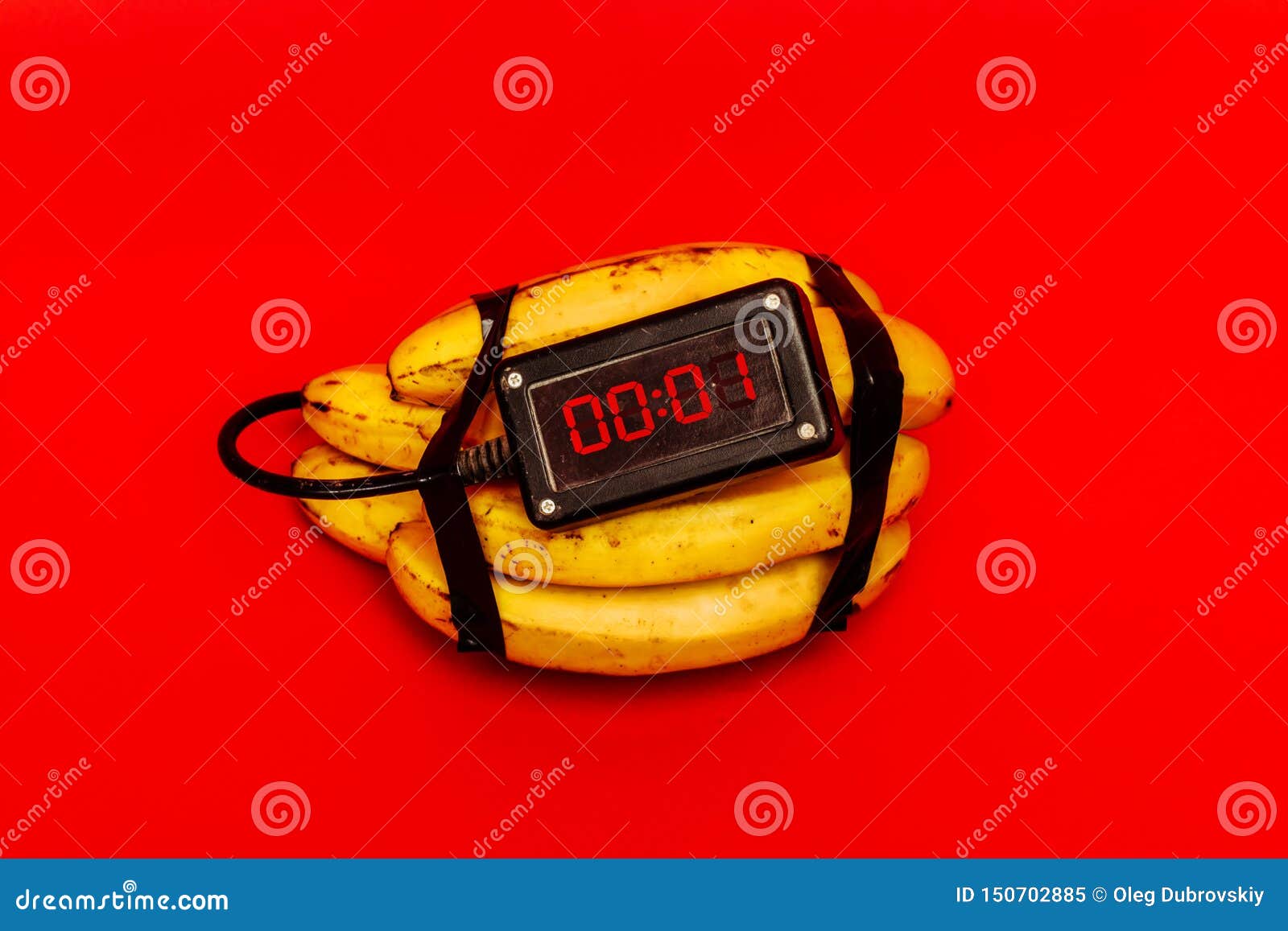 Fake Bomb Made Of Banana Before Explosion Stock Image