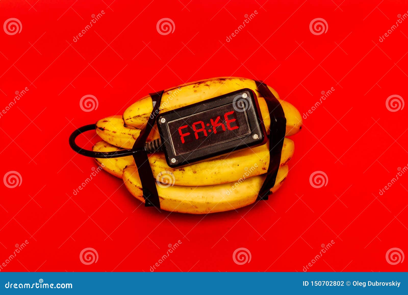 Fake Bomb Made of Banana with Timer Stock Photo Image bogus, timer: 150702802