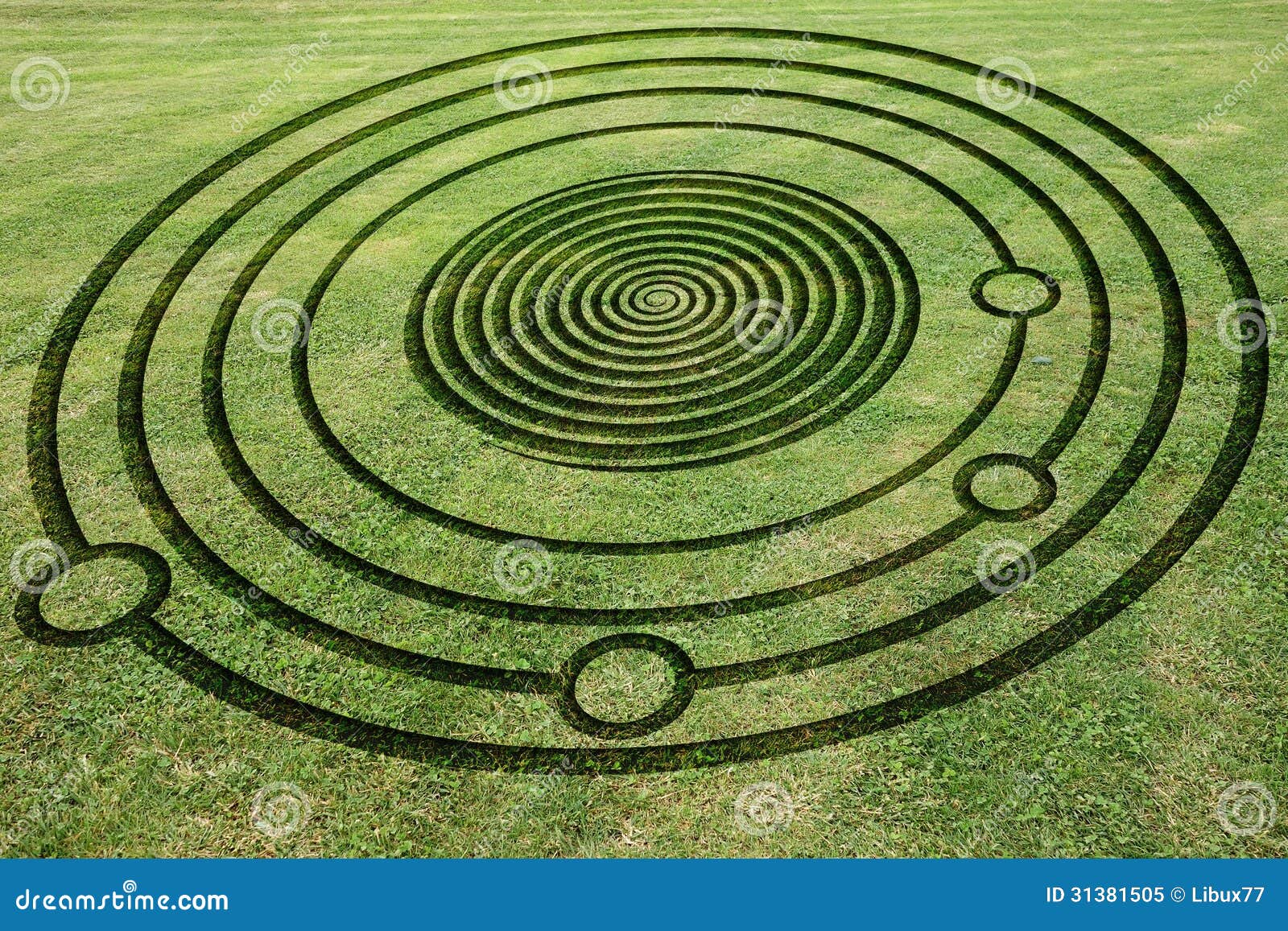 fake crop circle in the meadow