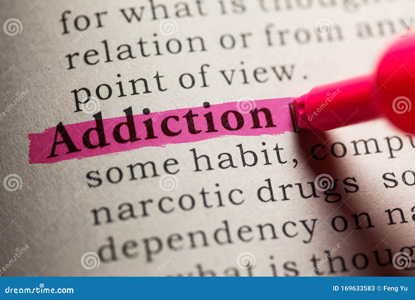 Definition of the Word Addiction Stock Image - Image of obsessive ...