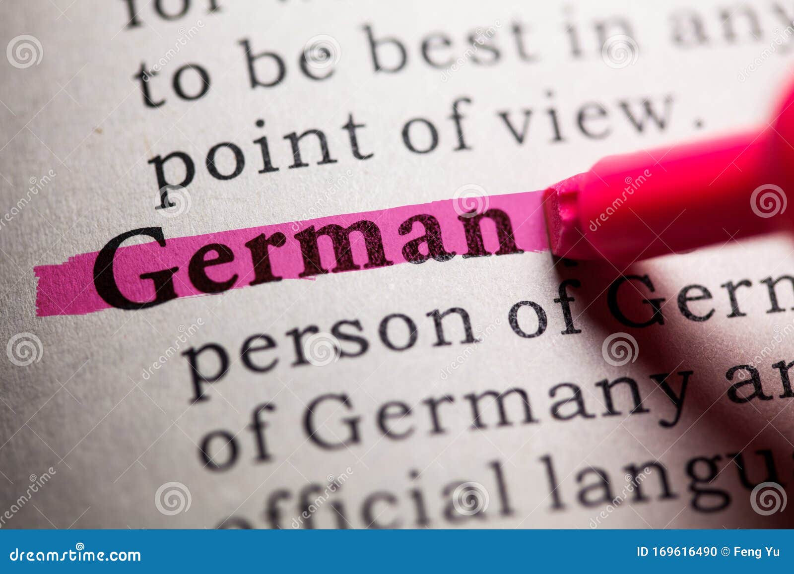Definition of the Word German Stock Photo Image of printing, german 169616490