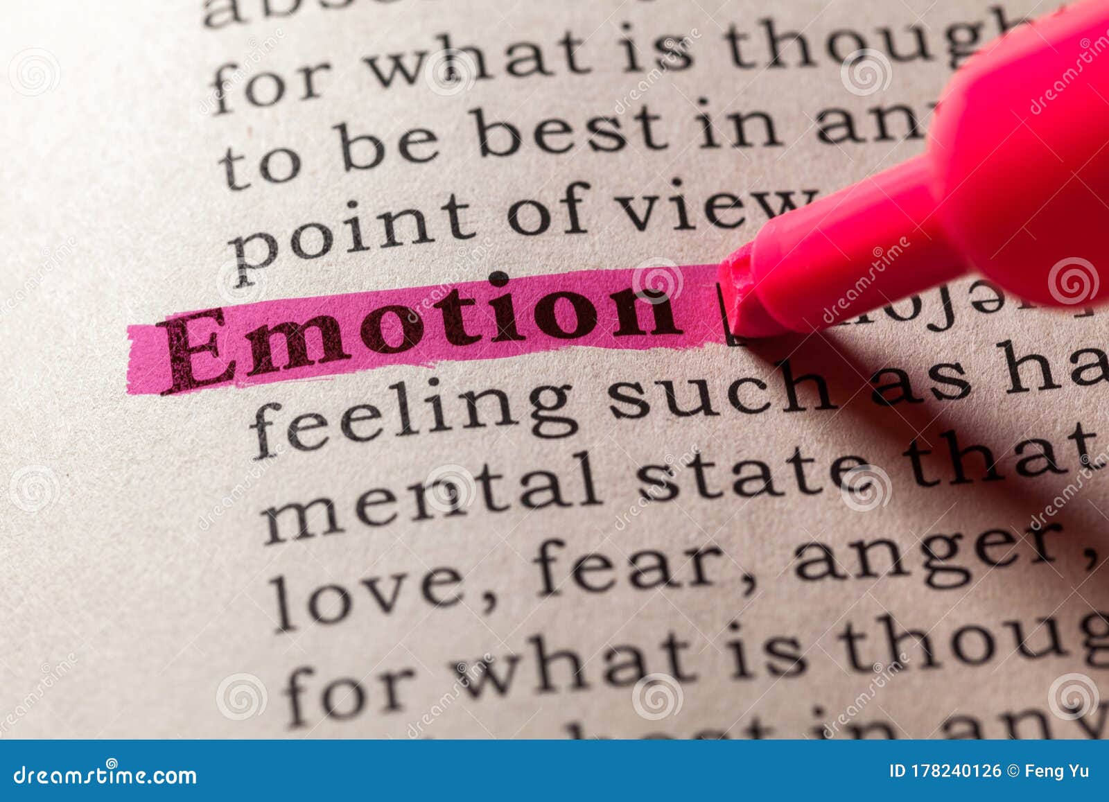 Definition of the Word Emotion Stock Photo Image of definition