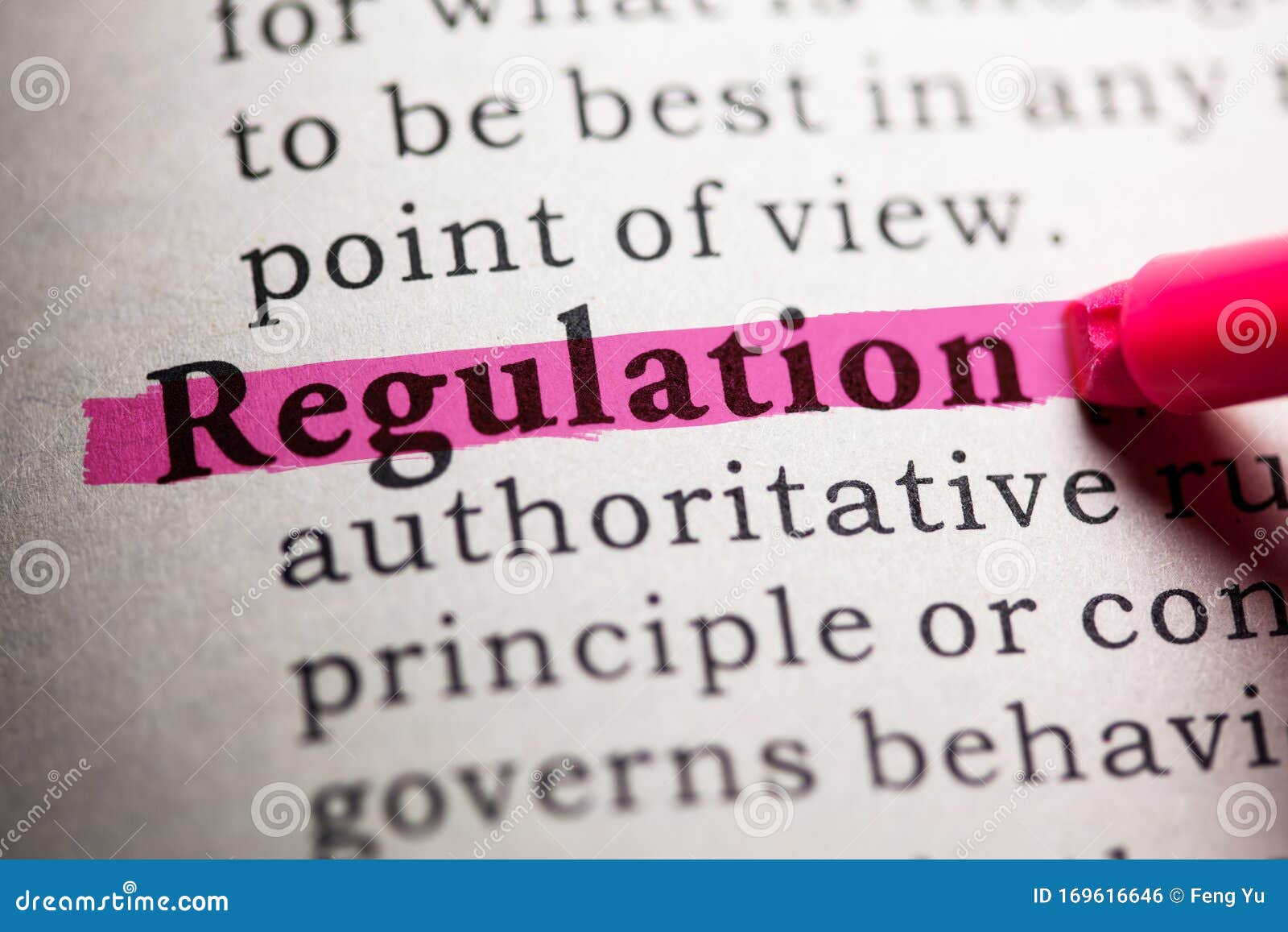 Definition of the Word Regulation Stock Photo Image of regulation