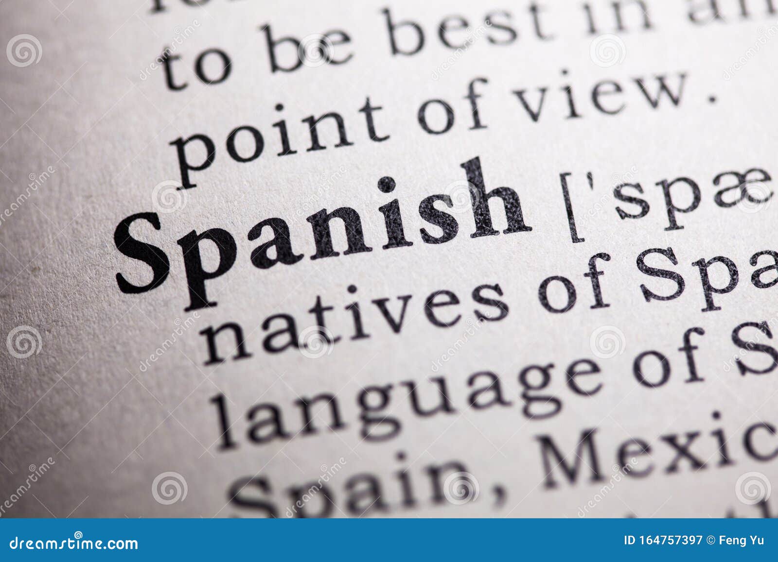 Definition of the Word Spanish Stock Image Image of definition