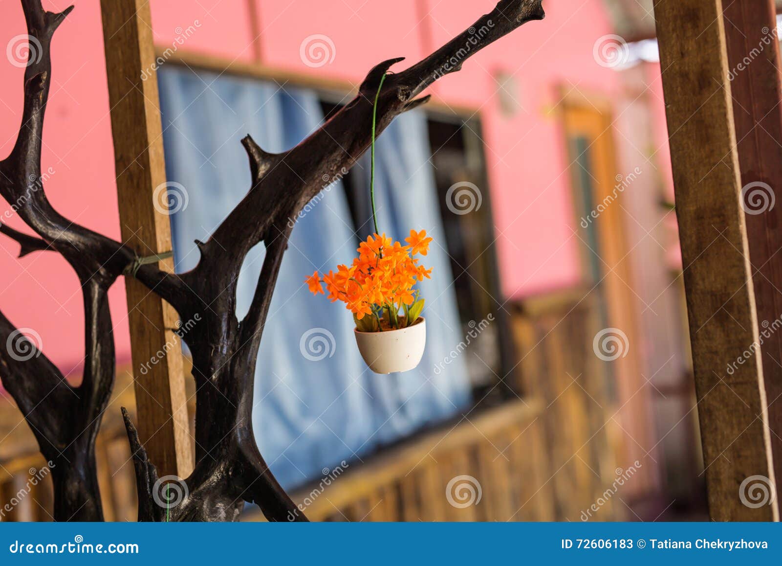 Fake Flowers for Interior Decoration. Potted Plants Stock Image Image