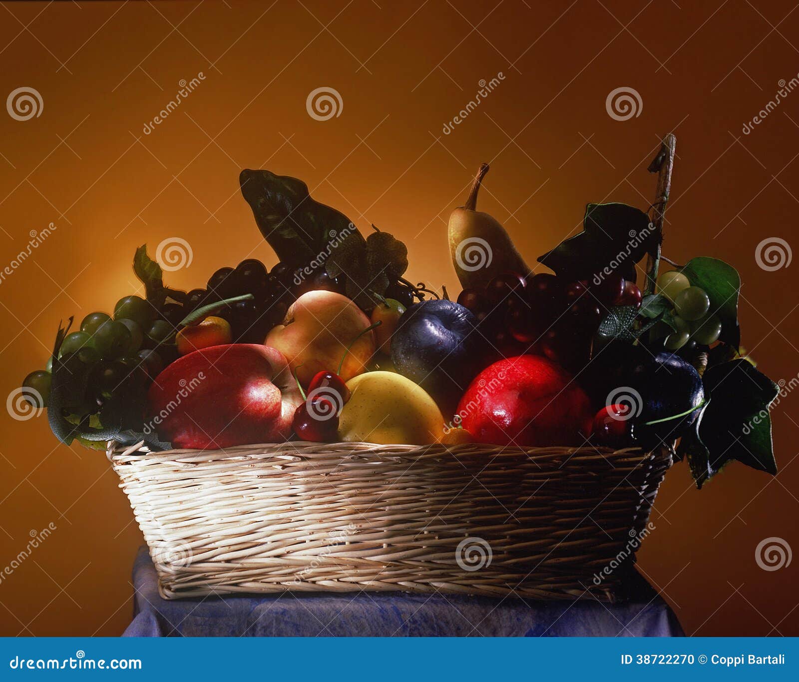 Fake fruit basket stock photo. Image of plum, apricot 38722270
