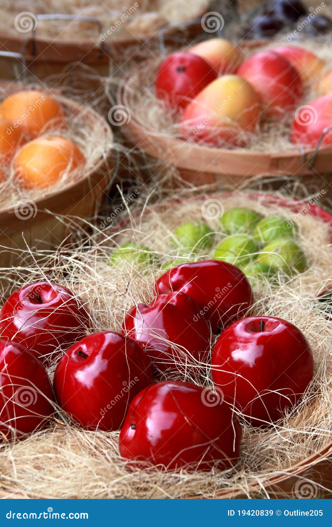 Fake fruits at the market stock image. Image of farmer 19420839