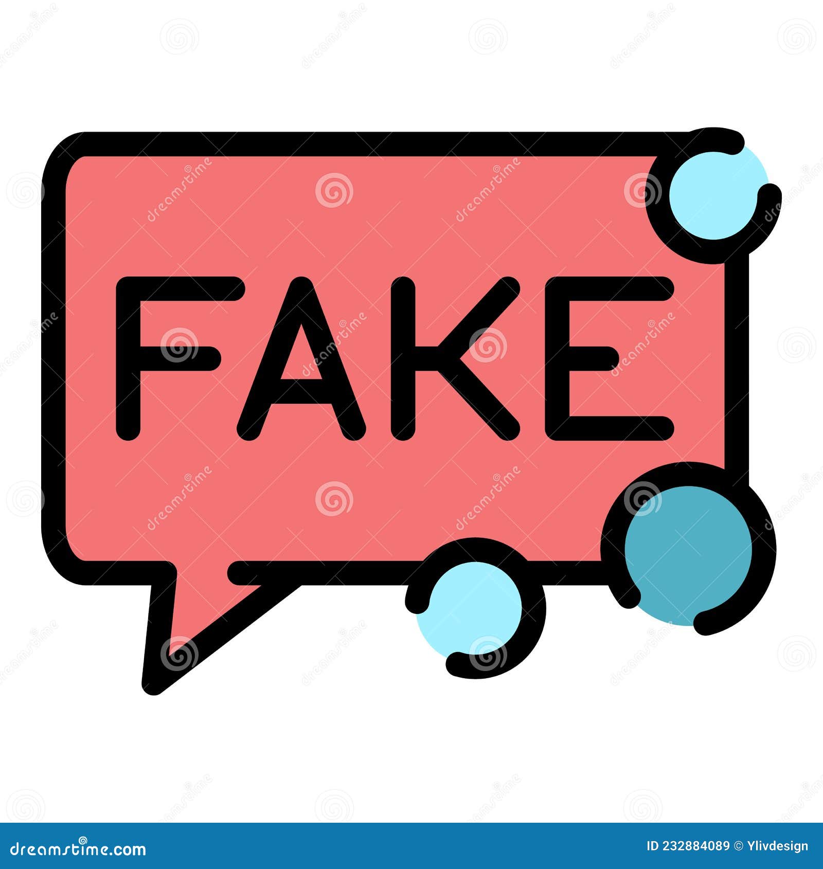 Fake News Chat Icon Color Outline Vector Stock Vector - Illustration of ...