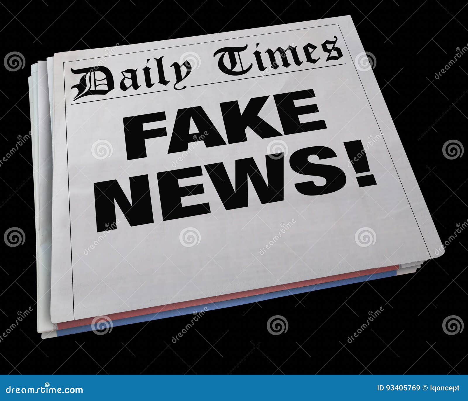 Fake News Lies Newspaper Headline Dishonest Media 3d Illustration Stock ...