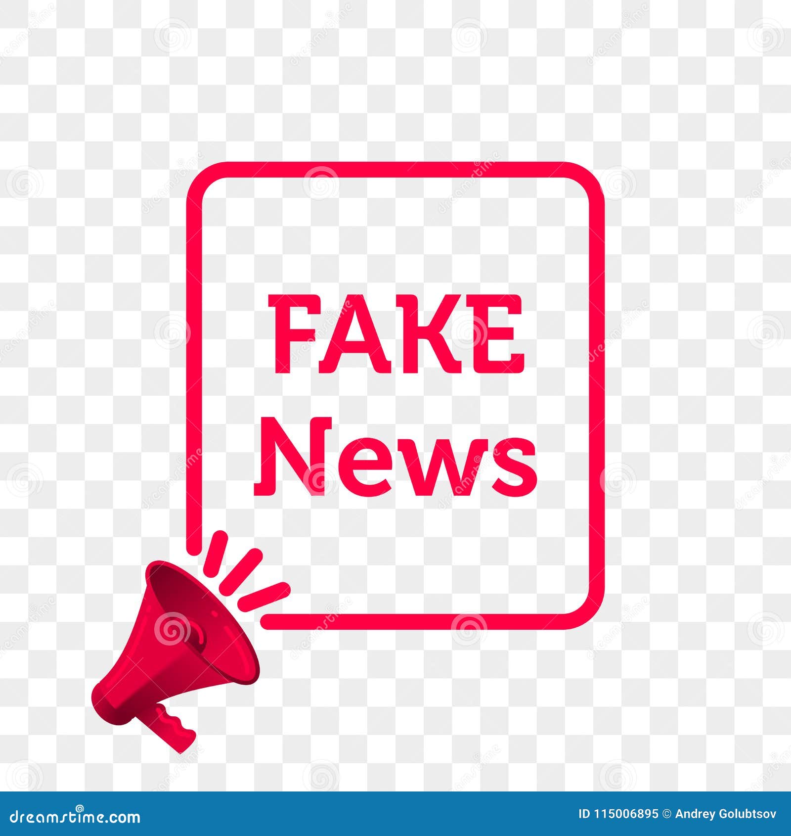 Fake News Message Quote in Megaphone Badge Isolated on Transparent ...