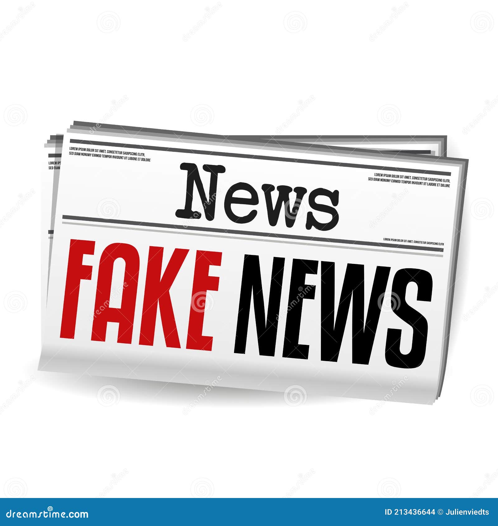 Fake News Newspaper on White Background Stock Illustration ...