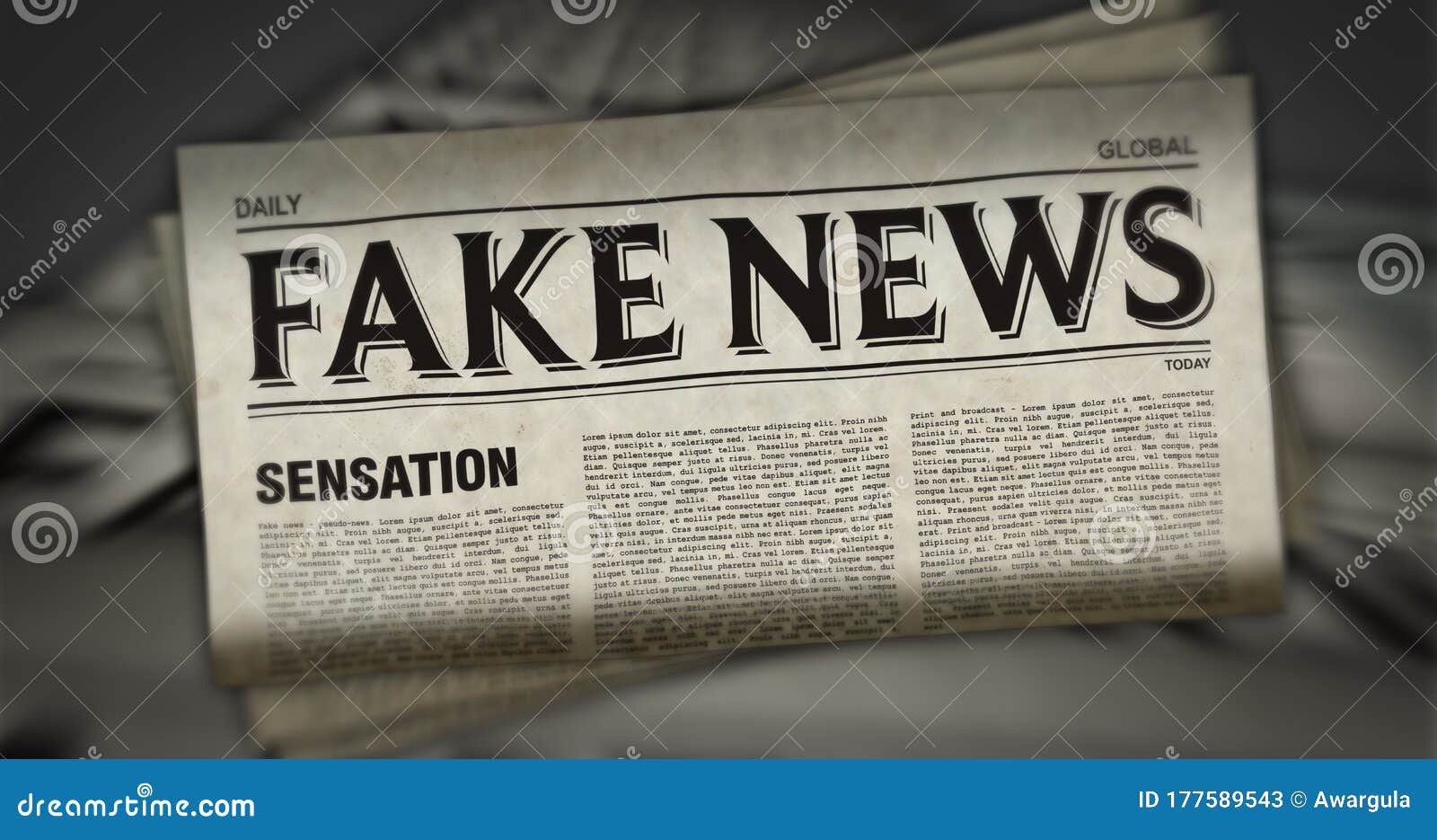 Fake news paper printing stock illustration. Illustration of headline ...