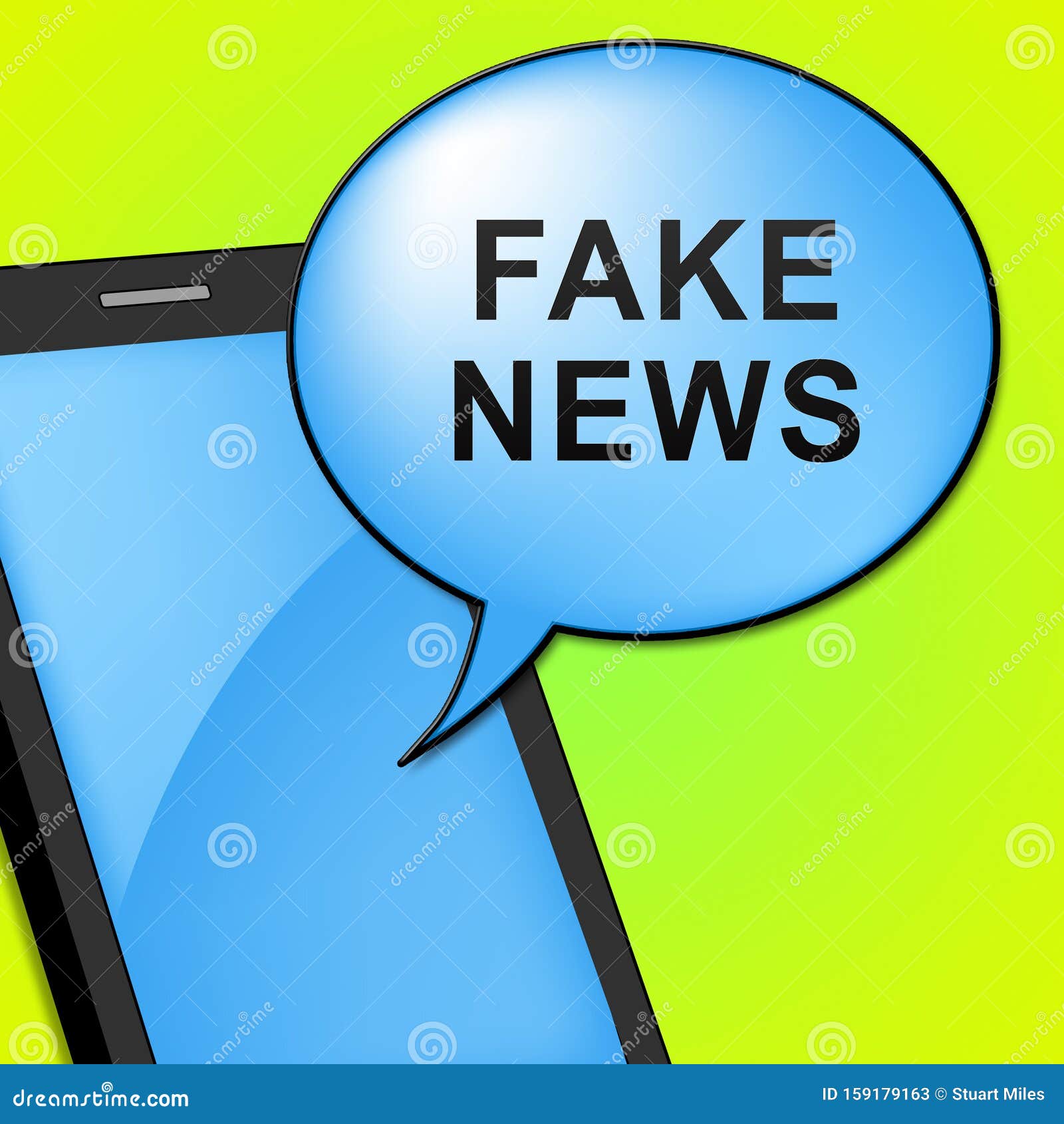 Fake News Phone Displays Misinformation on Social Media - 3d ...