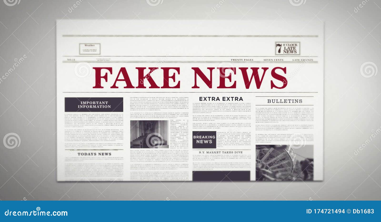 Fake News Headline on Turning Newspaper - Digitally Generated Animation ...
