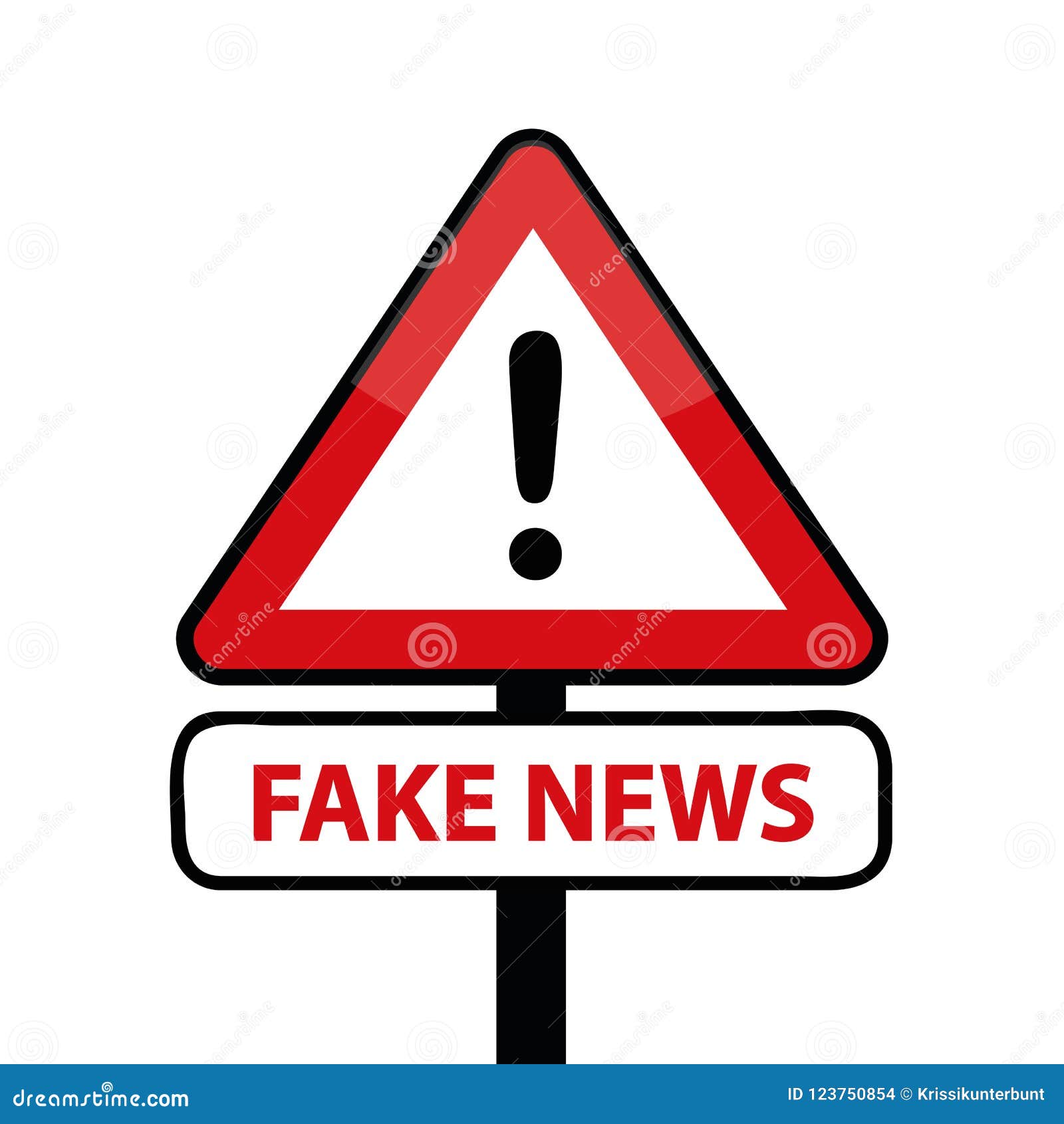 Fake news warning red sing stock vector. Illustration of design - 123750854