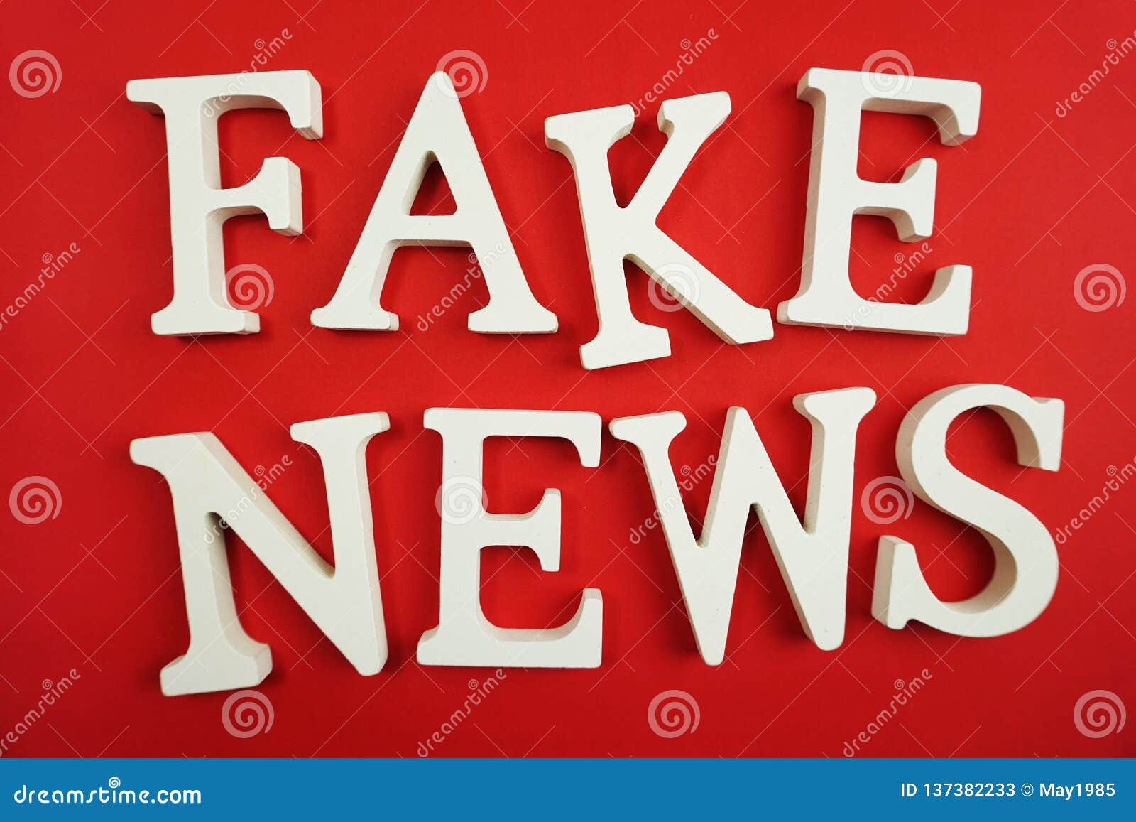 Fake News Word Alphabet Letters on Red Background Stock Image - Image ...