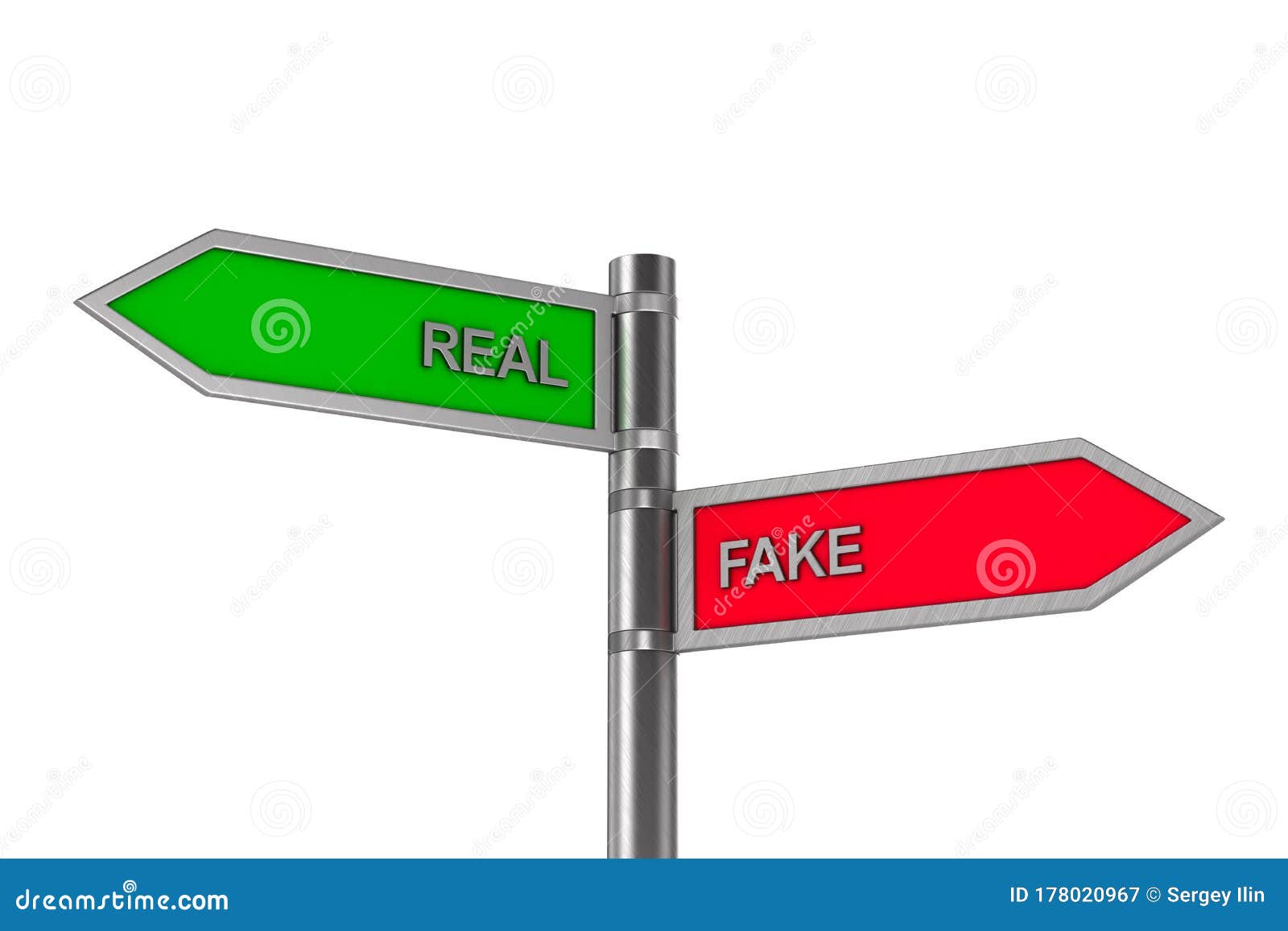 Fake And Real Word Grunge Rubber Stamp For Media And Documents. Fake