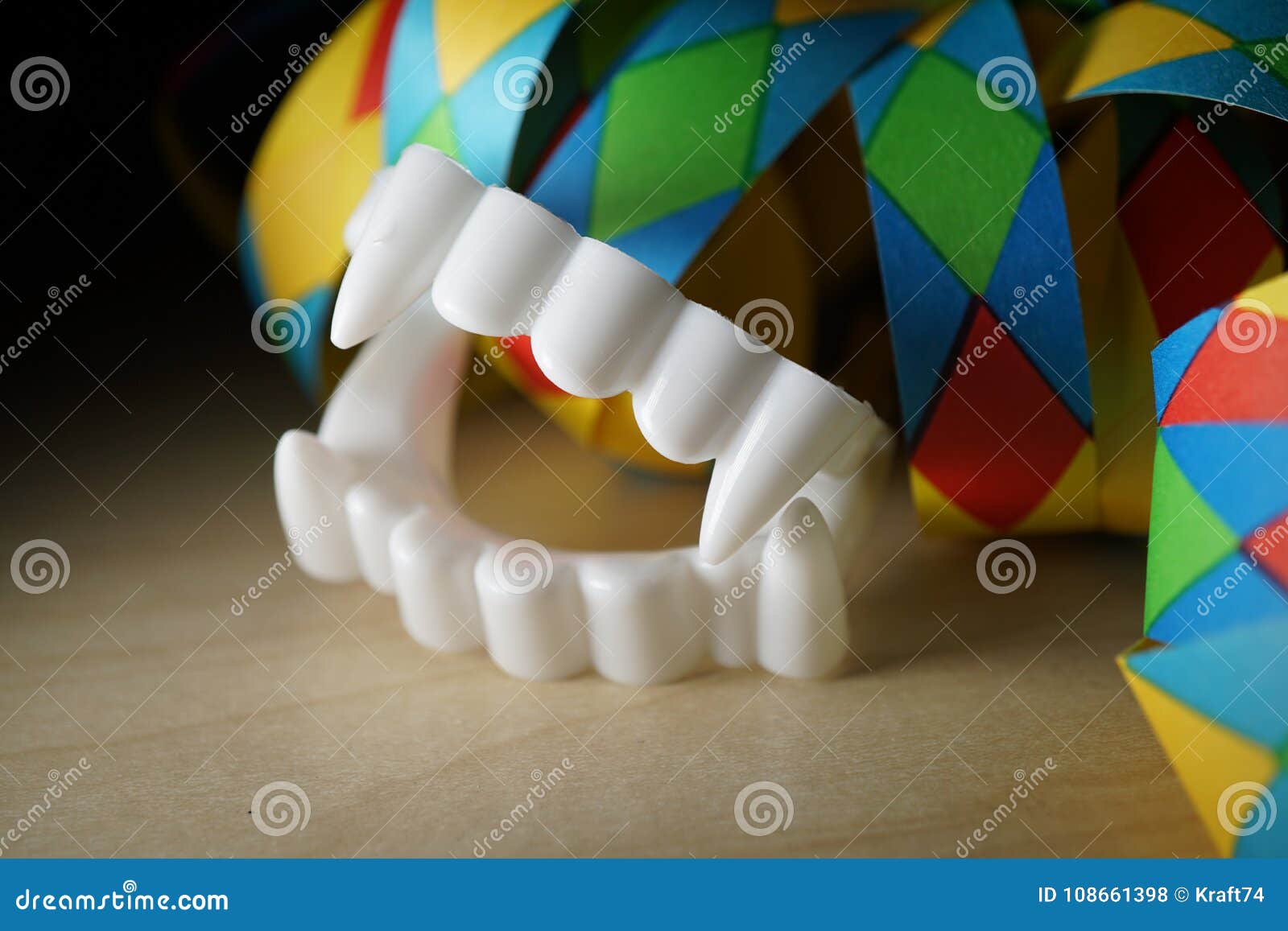Fake Vampire Teeth For Carnival Stock Photo Image of