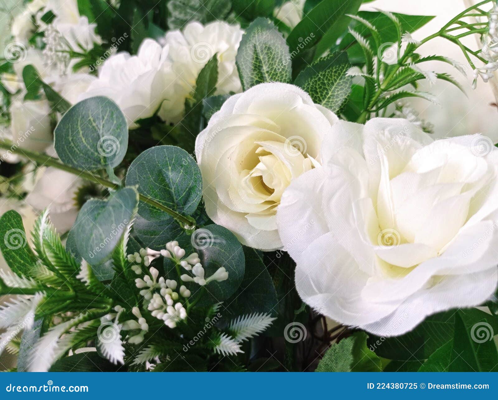 Fake White Roses for Decoration Stock Image Image of white