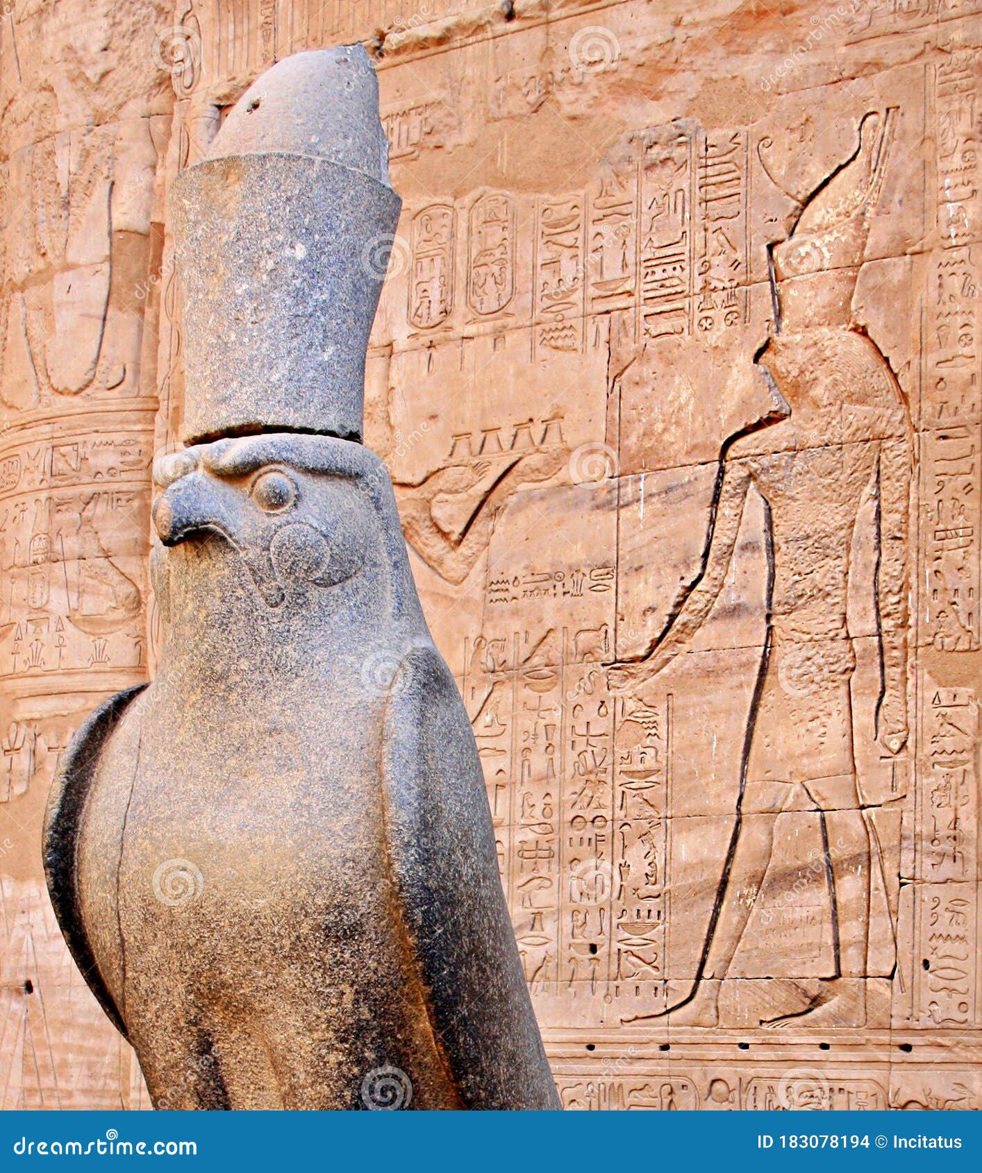 falcon god in egyptian temple