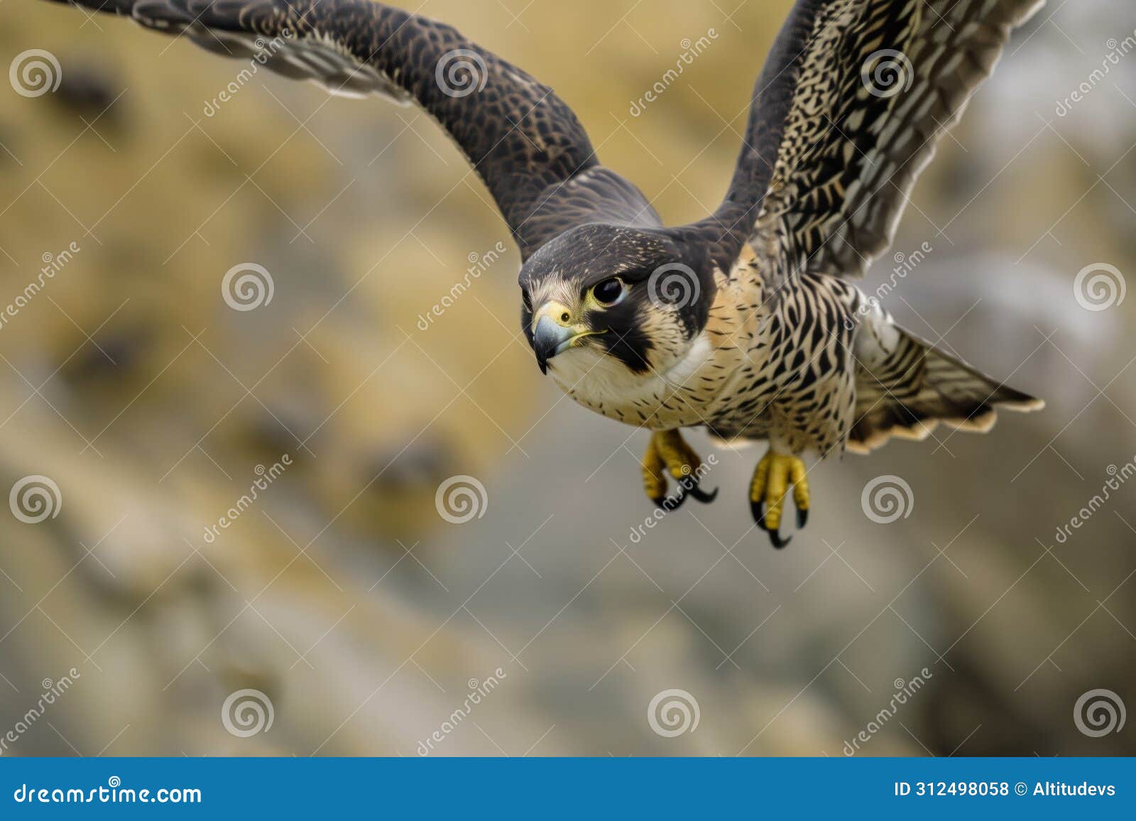 falcon in midflight with wings extended