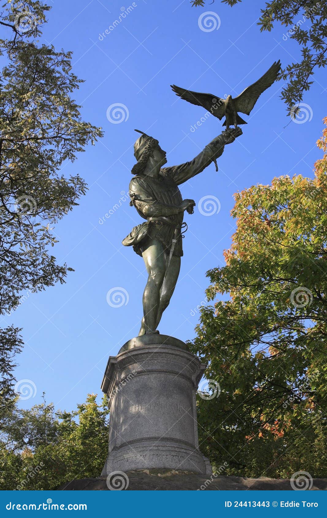 The Falconer Statue Central Park NY Stock Image Image of bird