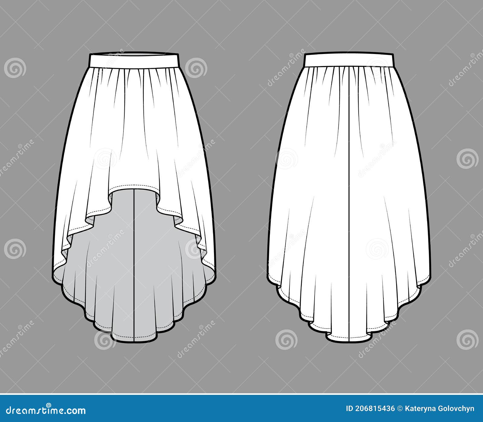 soldadura Temeridad encanto Falda Alta Ilustración De Baja Tecnología De La Moda Con Silueta De  Kneeancle Semicircular Completa Banda De Cintura Gruesa. Plano Stock de  ilustración - Ilustración de aislado, vestido: 206815436