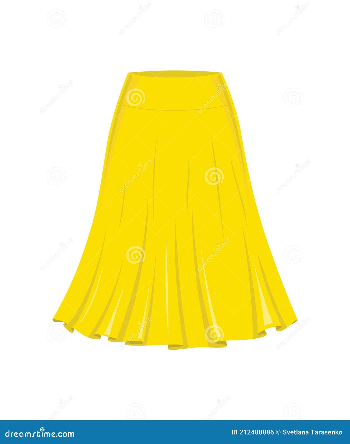 Falda amarilla de moda ilustración del vector. Ilustración de vector -  212480886